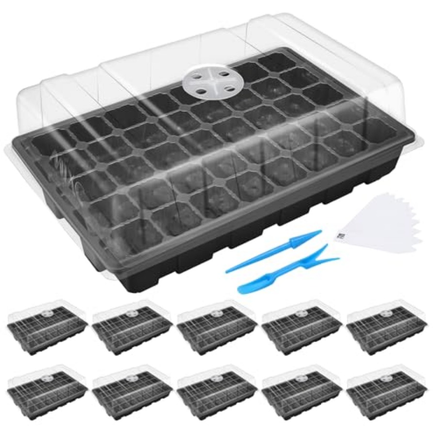 Dome Propagation Kit - Seedling Trays Seed Starter Tray 10-Pack